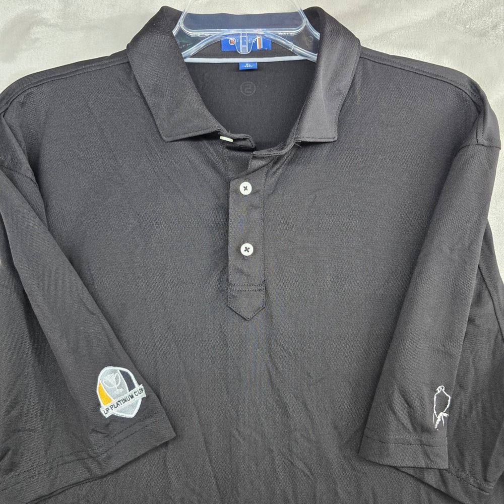 Stitch Golf Polo Shirt Mens XL‎ Black Platinum Cup Embroidered Short Sleeve